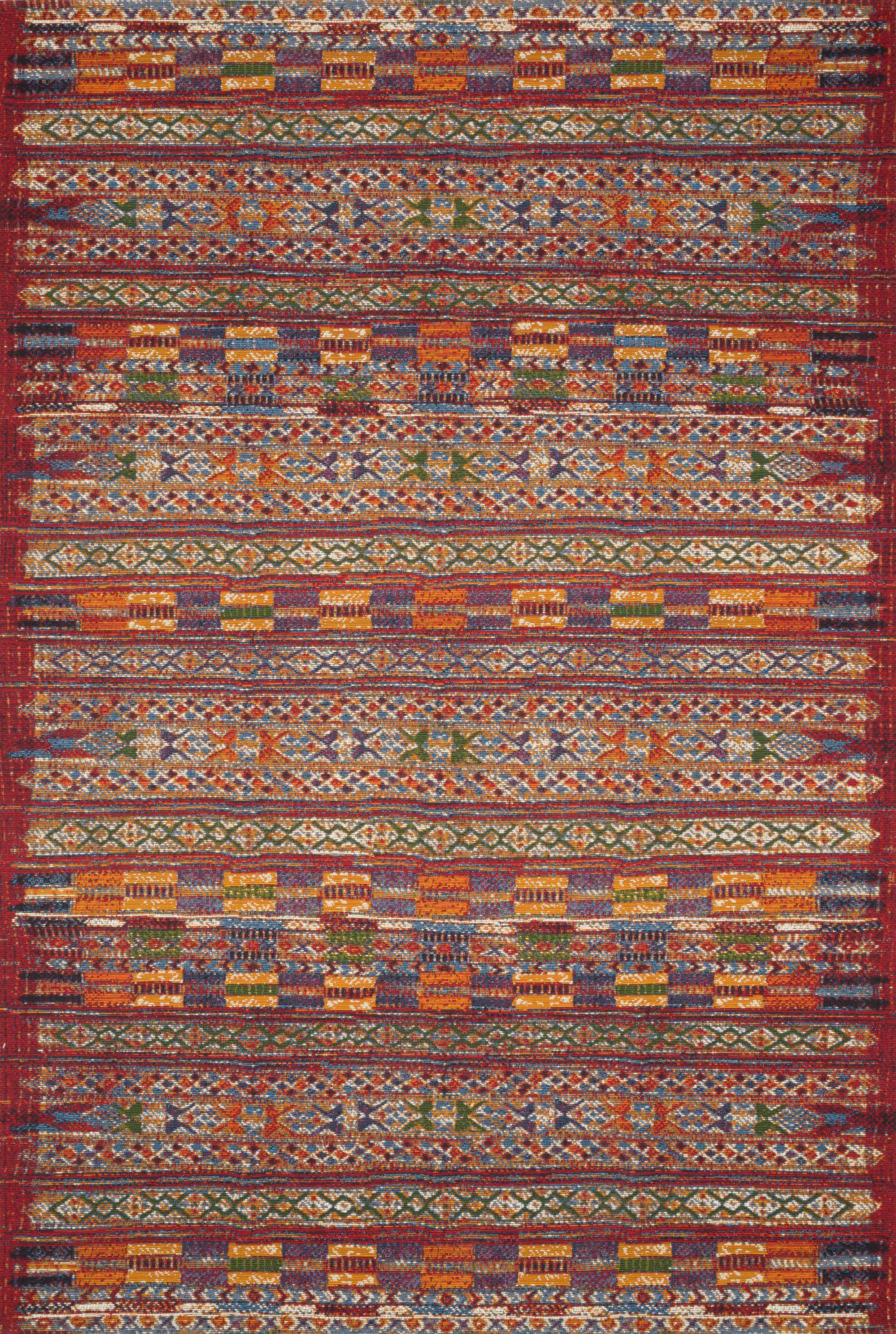 Loloi Rugs Mika Collection Rug in Red, Multi - 10.5 x 13.8 feet