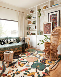 Loloi Rugs Optimism Collection Rug in Ivory, Multi - 7.8 x 9.8 feet