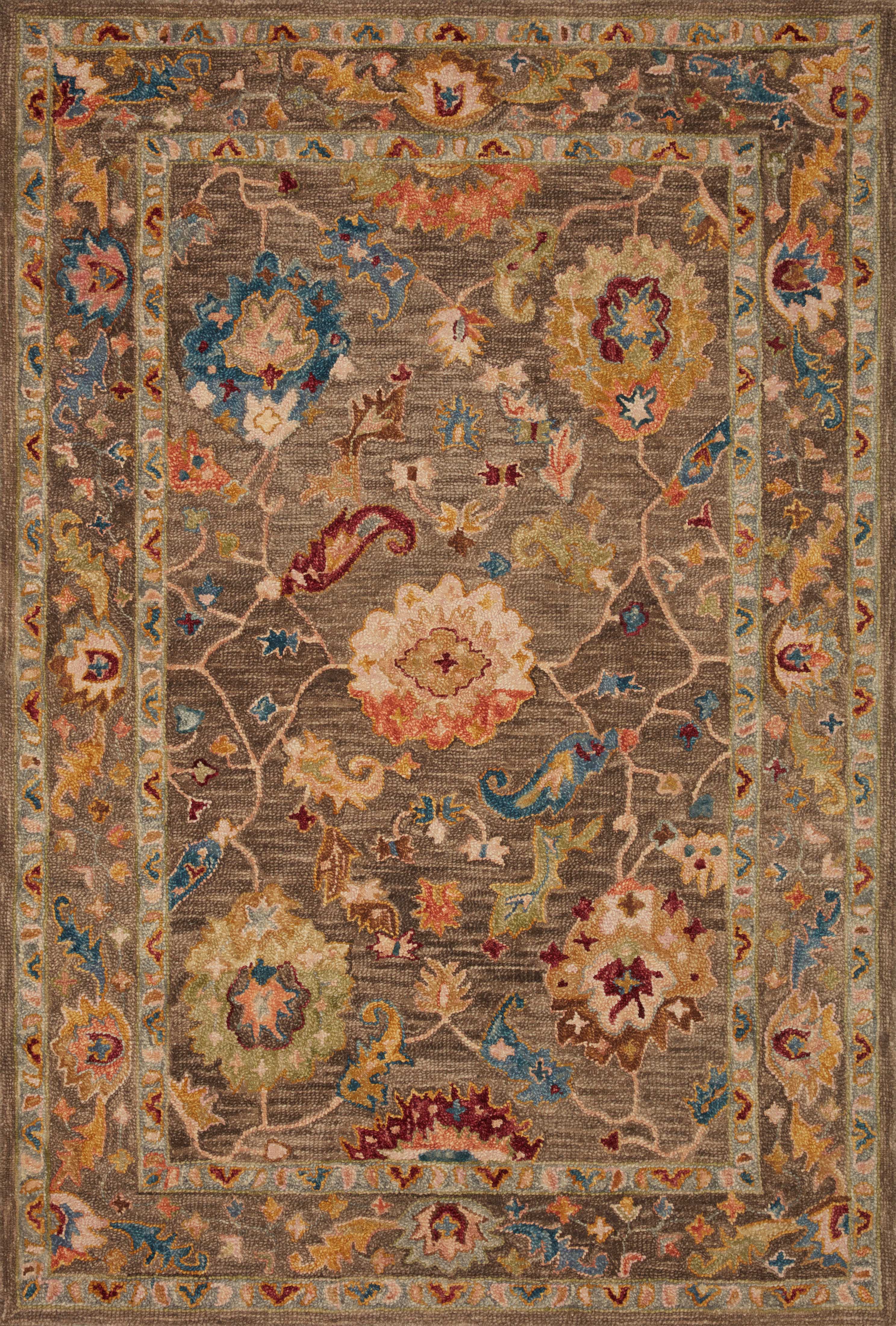 Loloi Rugs Padma Collection Rug in Charcoal, Multi - 7.8 x 9.8 feet