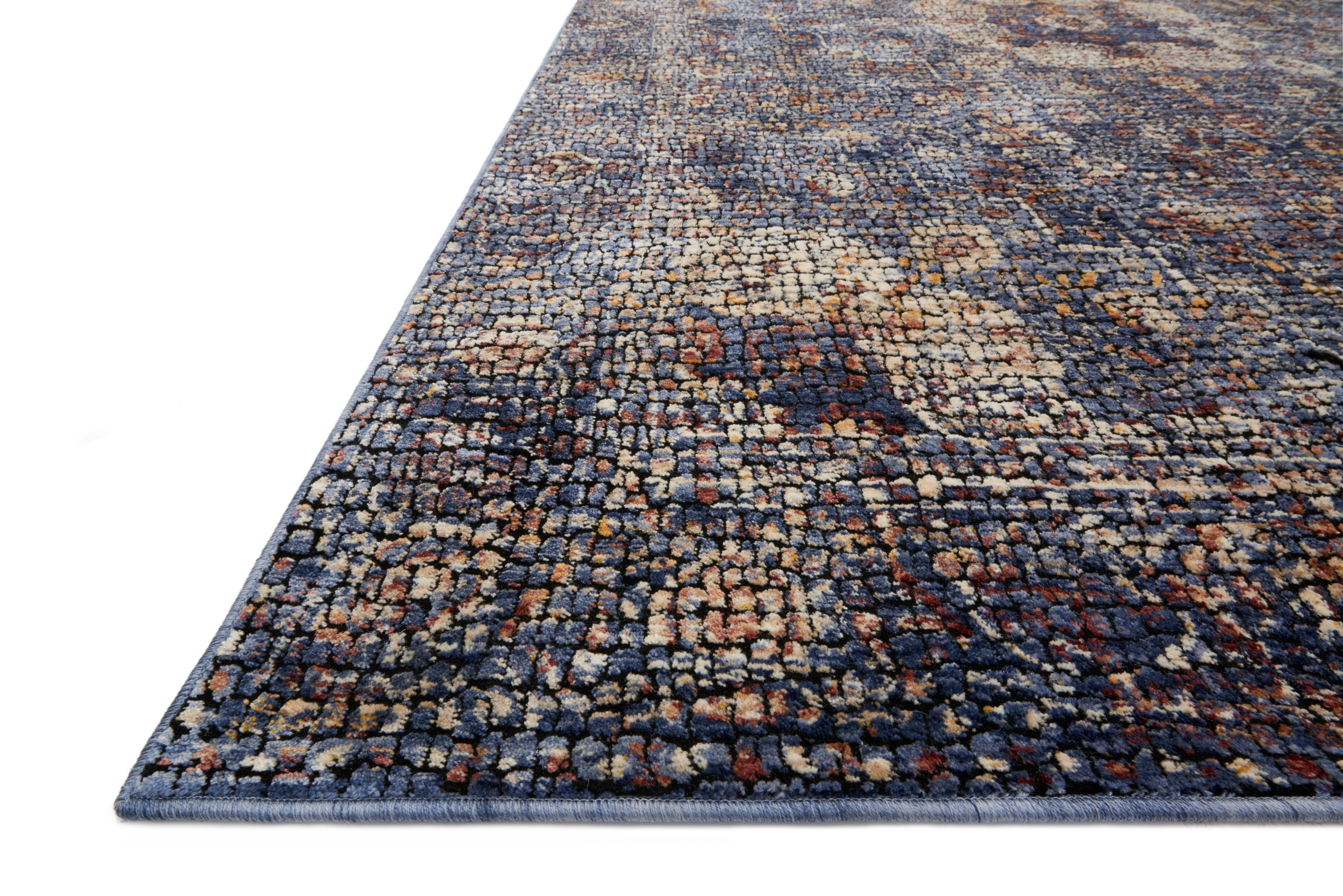Loloi Rugs Porcia Collection Rug in Blue, Blue - 6.6 x 9.3 feet