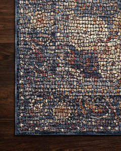 Loloi Rugs Porcia Collection Rug in Blue, Blue - 6.6 x 9.3 feet