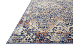 Loloi Rugs Porcia Collection Rug in Blue, Blue - 6.6 x 9.3 feet