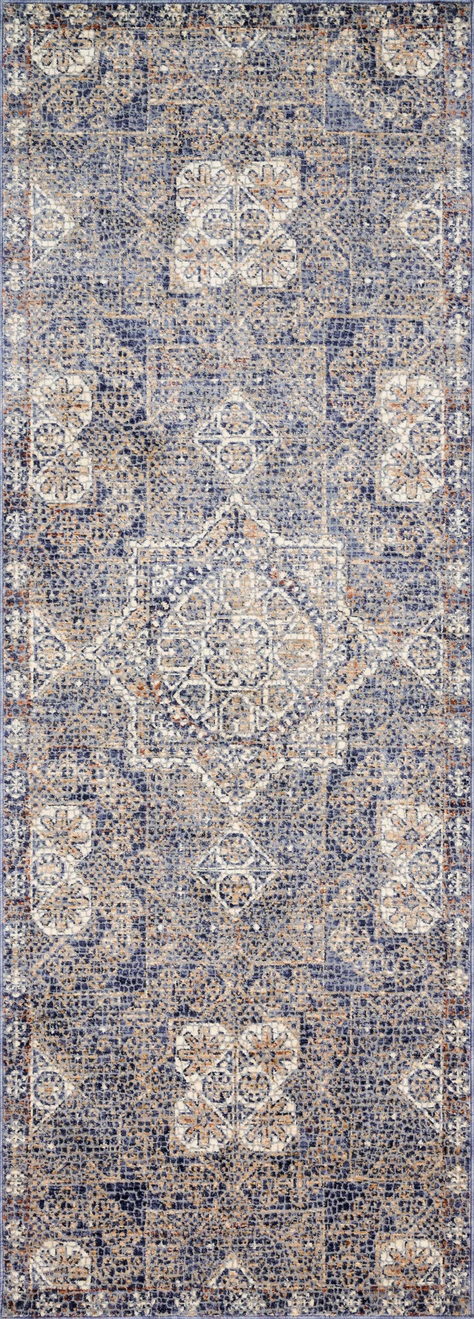 Loloi Rugs Porcia Collection Rug in Blue, Blue - 6.6 x 9.3 feet