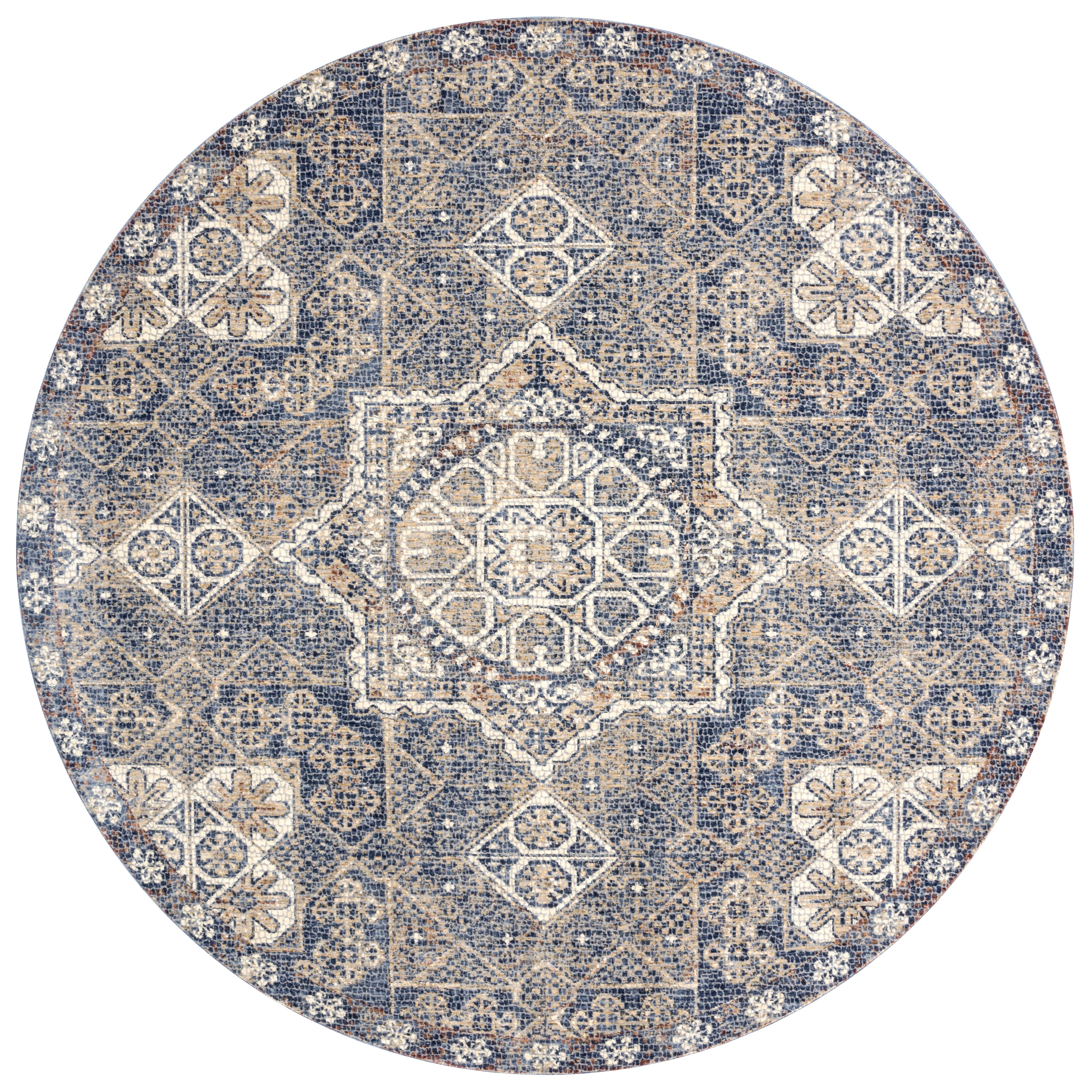 Loloi Rugs Porcia Collection Rug in Blue, Blue - 6.6 x 9.3 feet