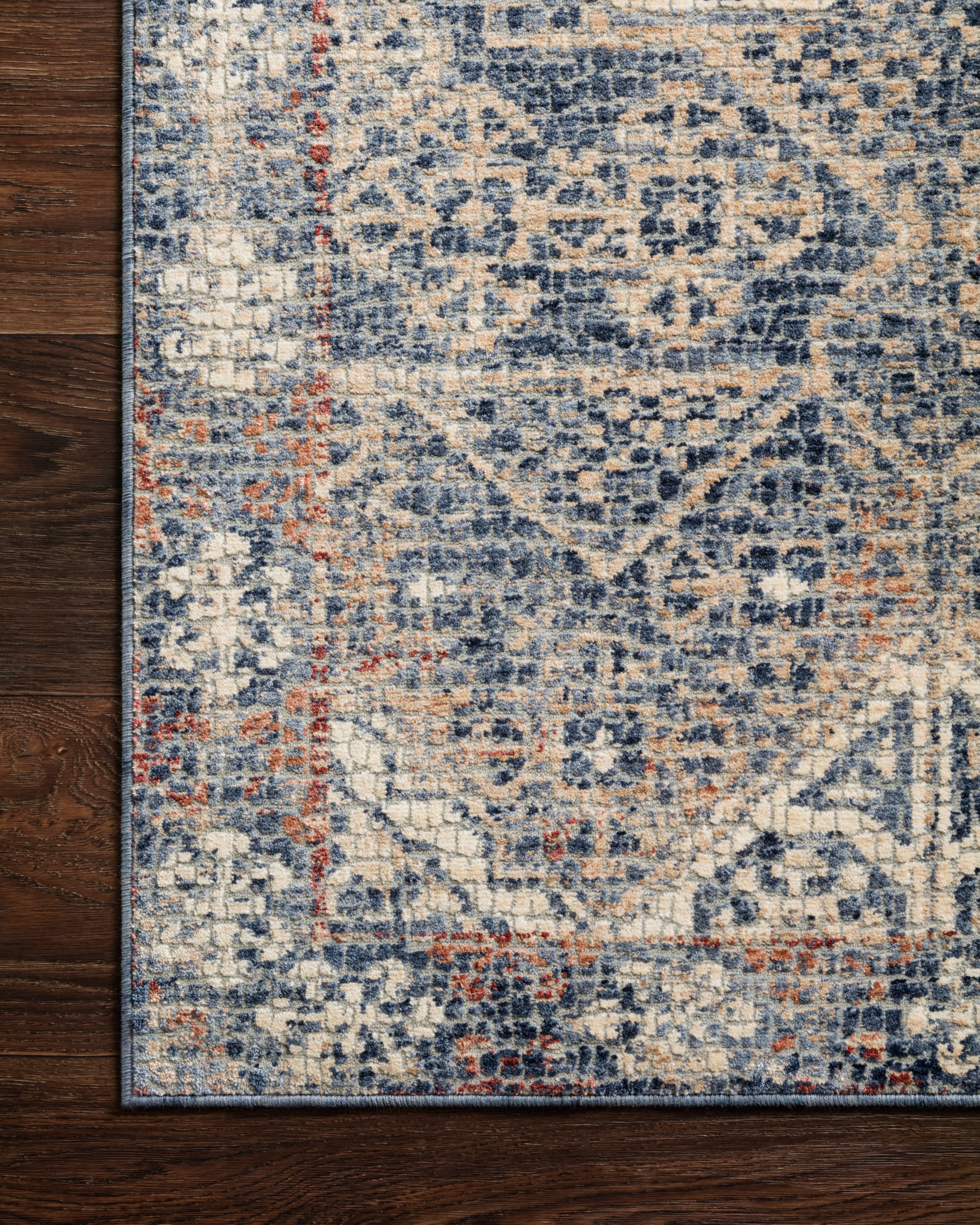 Loloi Rugs Porcia Collection Rug in Blue, Blue - 6.6 x 9.3 feet