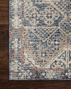 Loloi Rugs Porcia Collection Rug in Blue, Blue - 6.6 x 9.3 feet