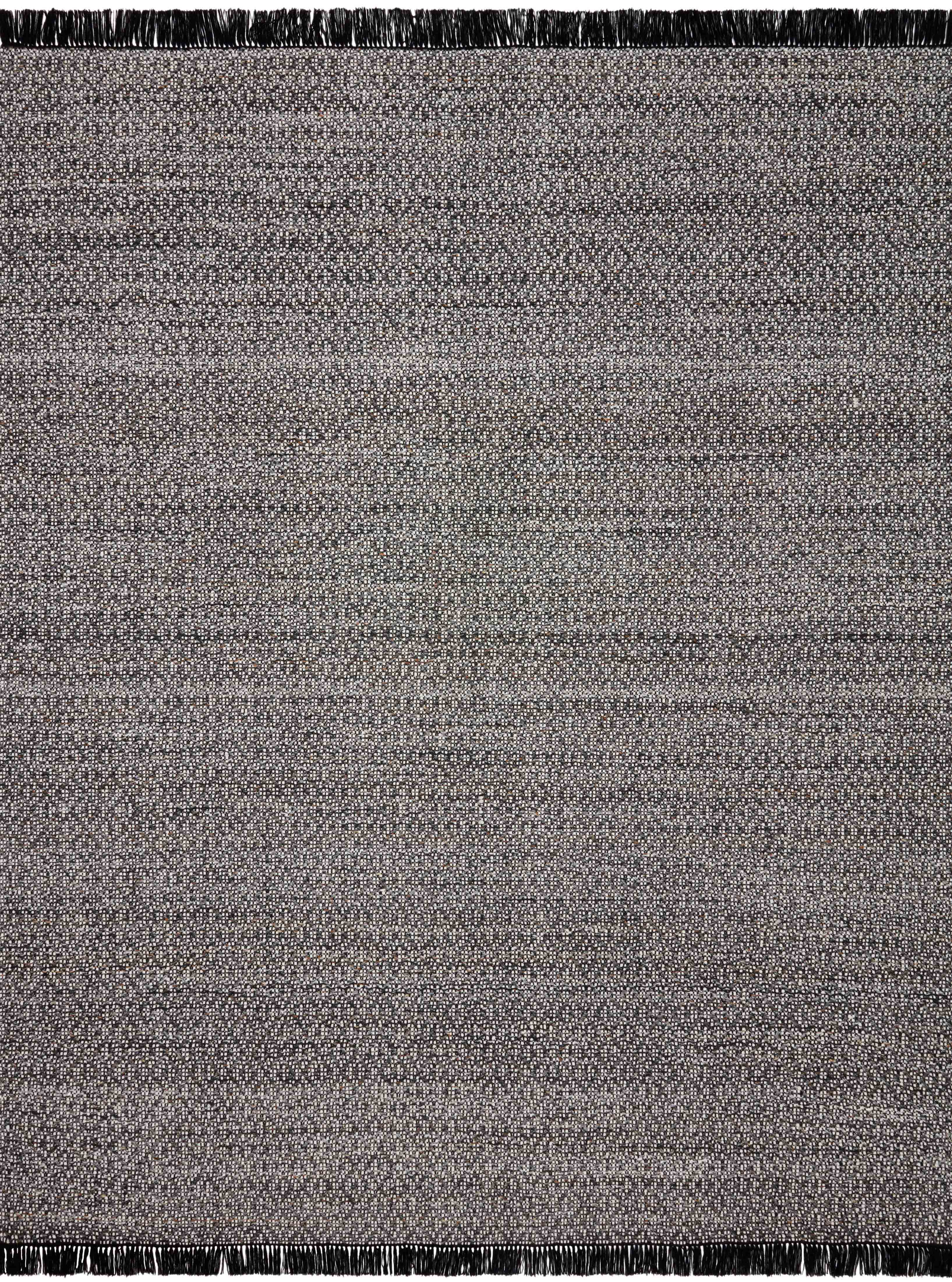 Loloi Rugs Rey Collection Rug in Ivory, Charcoal - 7.8 x 9.8 feet