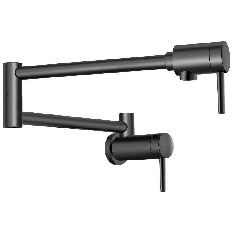 Delta Contemporary Pot Filler in Matte Black, 1165LF-BL