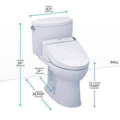 Toto Drake II 1.28 GPF Toilet with WASHLET® C200 Bidet Seat, MW4542044CEFG#01