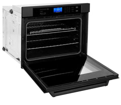 ZLINE Kitchen Package with 36 in. Black Stainless Steel Rangetop and 30 in. Single Wall Oven, 2KP-RTBAWS36