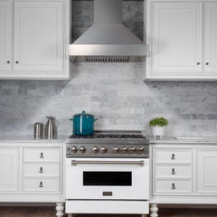 ZLINE 36 in. Kitchen Package with DuraSnow® Stainless Dual Fuel Range, Ducted Vent Range Hood and Dishwasher, 3KP-RASRH36-DW