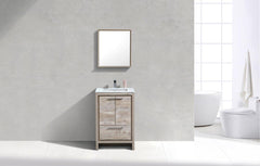 KubeBath Dolce 24 in. Modern Bathroom Vanity with White Quartz Counter Top - Nature Wood, AD624NW