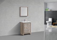 KubeBath Dolce 24 in. Modern Bathroom Vanity with White Quartz Counter Top - Nature Wood, AD624NW