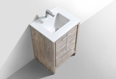 KubeBath Dolce 24 in. Modern Bathroom Vanity with White Quartz Counter Top - Nature Wood, AD624NW