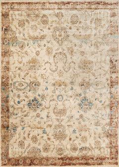 Loloi Rugs Anastasia Collection Rug in Ant. Ivory, Rust - 6.6 x 9.2 feet