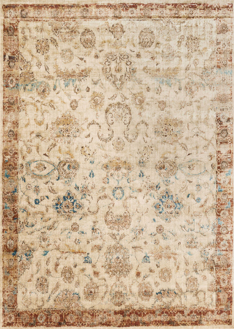 Loloi Rugs Anastasia Collection Rug in Ant. Ivory, Rust - 7.8 x 10.8 feet