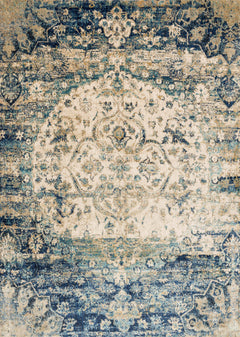 Loloi Rugs Anastasia Collection Rug in Blue, Ivory - 7.8 x 10.8 feet