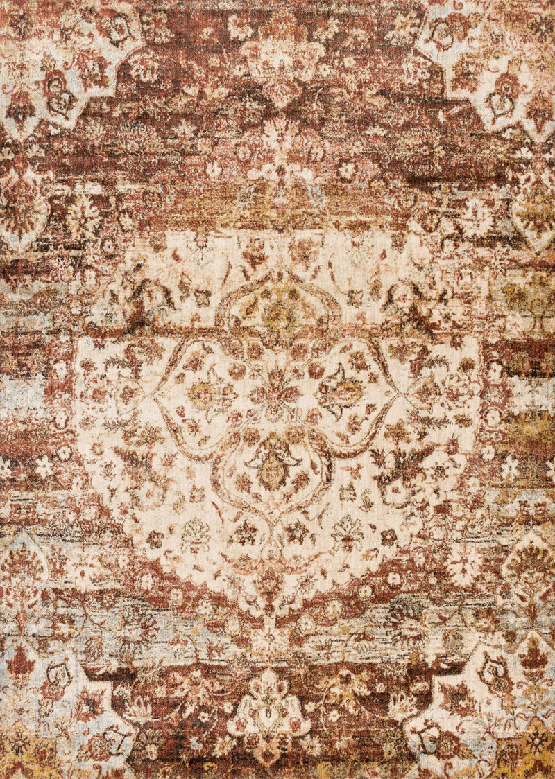 Loloi Rugs Anastasia Collection Rug in Rust, Ivory - 7.8 x 10.8 feet