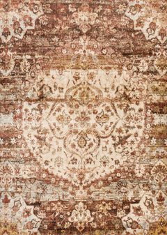 Loloi Rugs Anastasia Collection Rug in Rust, Ivory - 6.6 x 9.2 feet