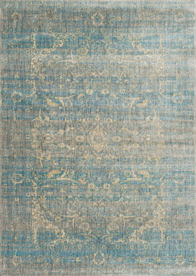 Loloi Rugs Anastasia Collection Rug in Lt. Blue, Mist - 7.8 x 7.8 feet