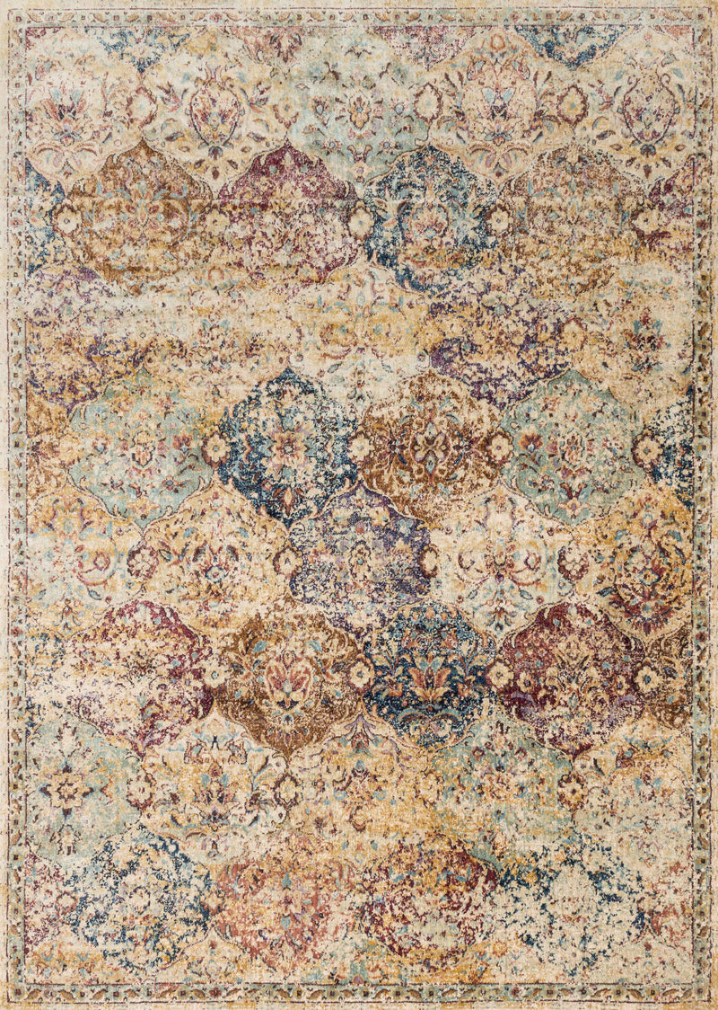 Loloi Rugs Anastasia Collection Rug in Ivory, Multi - 6.6 x 9.2 feet