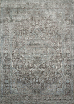 Loloi Rugs Anastasia Collection Rug in Stone, Blue - 7.8 x 7.8 feet