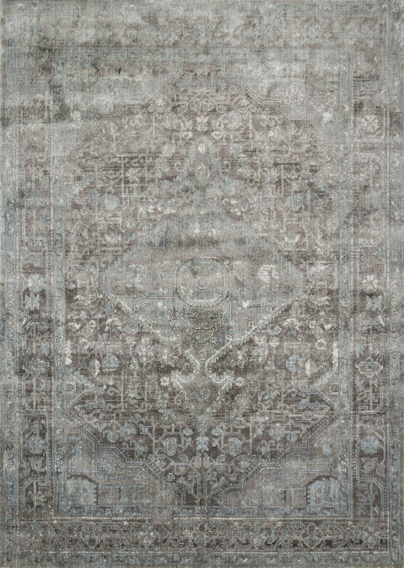 Loloi Rugs Anastasia Collection Rug in Stone, Blue - 6.6 x 9.2 feet