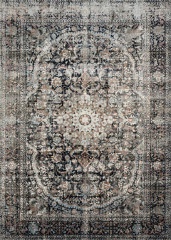 Loloi Rugs Anastasia Collection Rug in Charcoal, Sunset - 7.8 x 7.8 feet