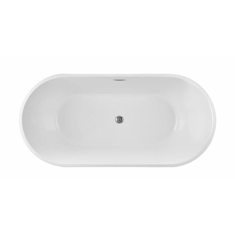 Vanity Art Acrylic 59 in. x 30 in. Freestanding Soaking Bathtub, VA6901-S
