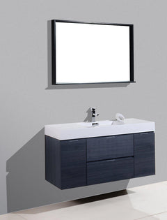 Bliss 48 in. Wall Mount Modern Bathroom Vanity - Gray Oak