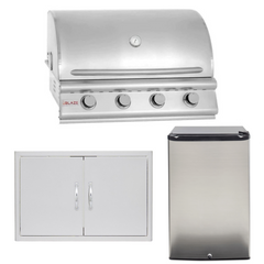 Blaze Outdoor Package - Prelude LBM 32 In. Propane Gas, Refrigerator, Access Door, AP-BLZ-4LBM-LP