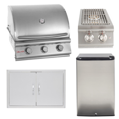 Blaze Outdoor Package - Prelude LBM 25 In. Natural Gas Grill, Side Burner, Refrigerator, Access Door, AP-BLZ-3LBM-NG-2