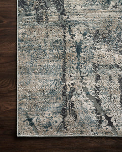 Loloi Rugs Cascade Collection Rug in Taupe, Blue - 6.6 x 9.2 feet