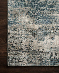 Loloi Rugs Cascade Collection Rug in Ocean, Grey - 6.6 x 9.2 feet