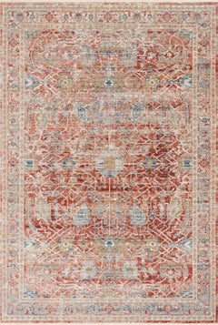 Loloi Rugs Claire Collection Rug in Red, Ivory - 7.8 x 10.2 feet