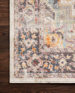 Loloi Rugs Clara Collection Rug in Ivory, Charcoal - 9.3 x 13 feet
