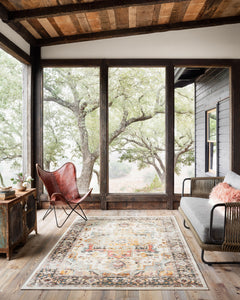 Loloi Rugs Clara Collection Rug in Ivory, Charcoal - 9.3 x 13 feet