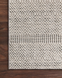 Loloi Rugs Cole Collection Rug in Grey, Bone - 9.5 x 12.7 feet