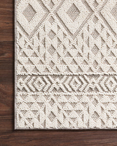 Loloi Rugs Cole Collection Rug in Silver, Ivory - 9.5 x 12.7 feet