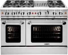 Capital 48 In. Gas Range in Stainless Steel, 6 Sealed Burners with BBQ Grill  - Precision Series, MCR486B-NG