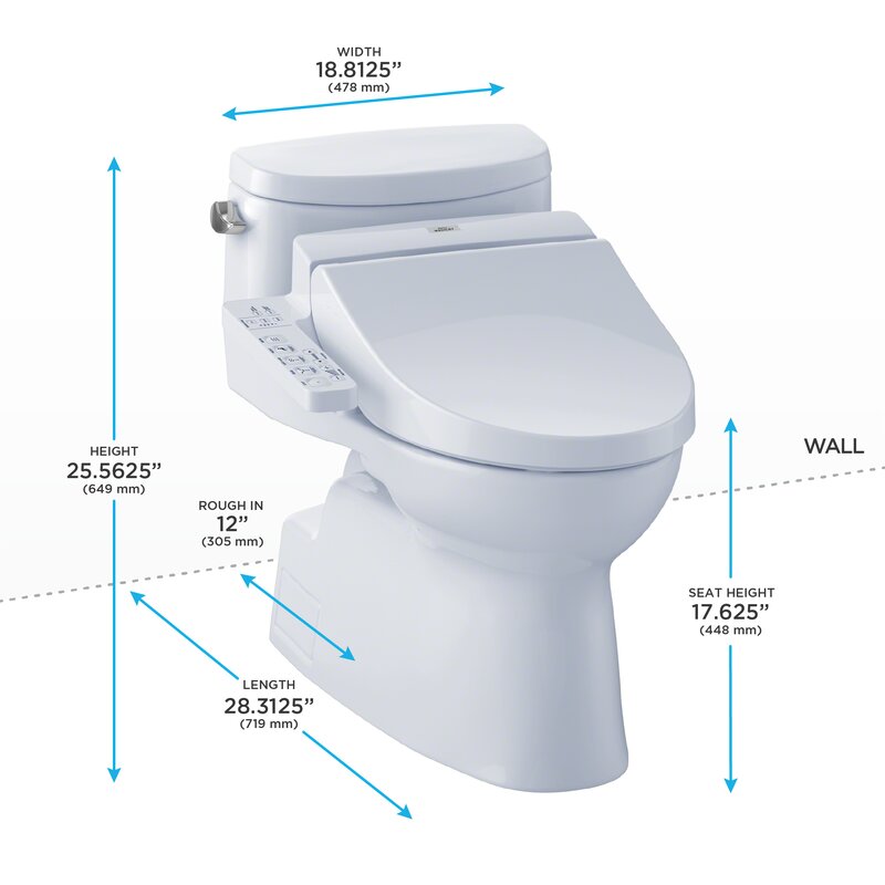Toto Carolina II 1.28 GPF Elongated One Piece Toilet, MW6442034CEFG#01