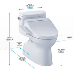 Toto Carolina II 1.28 GPF Elongated One Piece Toilet, MW6442034CEFG#01