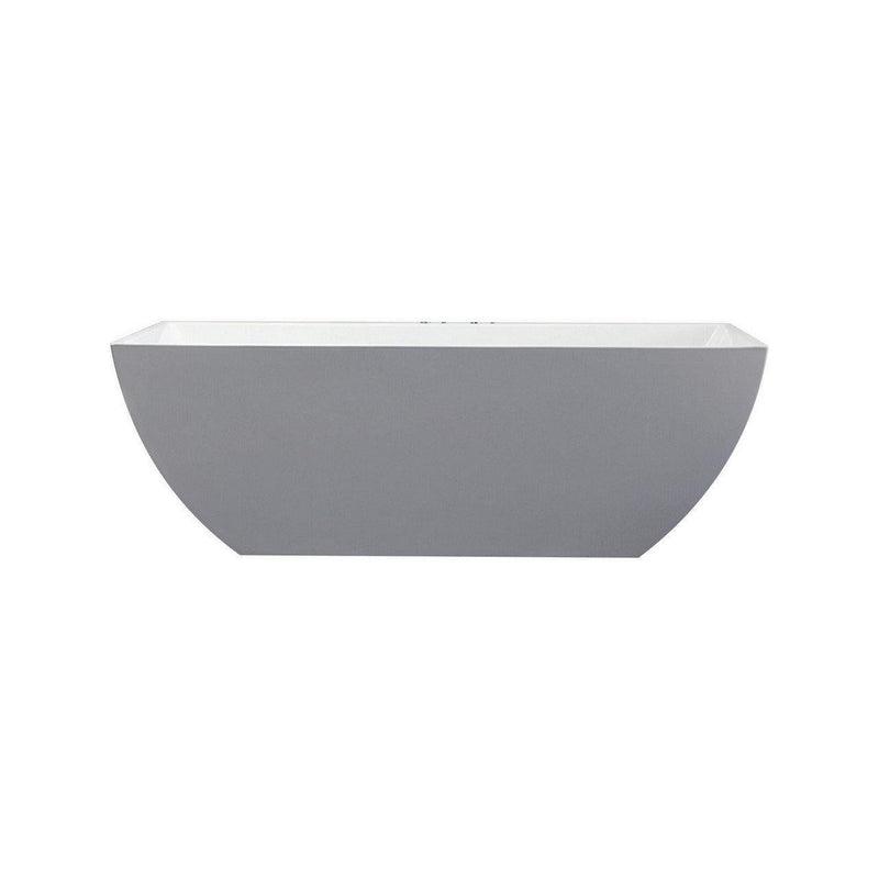 KubeBath Contemporanea 59'' White Free Standing Bathtub, KFST2159