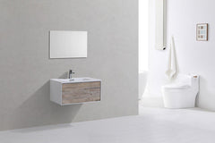 Divario 30 in. Wall Mount Modern Bathroom Vanity - Nature Wood