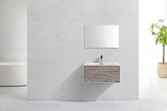 Divario 30 in. Wall Mount Modern Bathroom Vanity - Nature Wood