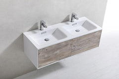 KubeBath Divario 48 in. Wall Mount Modern Bathroom Vanity - Nature Wood, D48NW