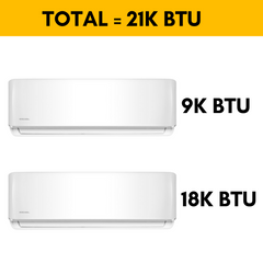 MRCOOL DIY Mini Split - 27,000 BTU 2-Zone Ductless Air Conditioner and Heat Pump with 16 ft. Install Kit, DIYM227HPW02BK1