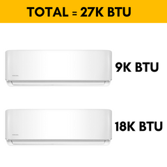 MRCOOL DIY Mini Split - 27,000 BTU 2-Zone Ductless Air Conditioner and Heat Pump with 25 ft. Install Kit, DIYM227HPW02BK2