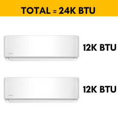 MRCOOL DIY Mini Split - 24,000 BTU 2-Zone Ductless Air Conditioner and Heat Pump with 16 ft. and 25 ft. Install Kit, DIYM236HPW02B01