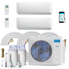 MRCOOL DIY Mini Split - 36,000 BTU 2-Zone Ductless Air Conditioner and Heat Pump with 16 ft. and 25 ft. Install Kit, DIYM236HPW05B01